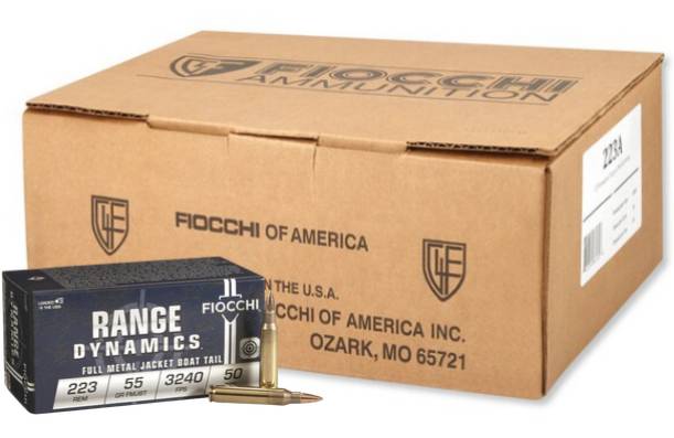 Fiocchi 223a Training Dynamics 223 Rem 55 Gr Full Metal Jacket Boat Tail 1000rd Case