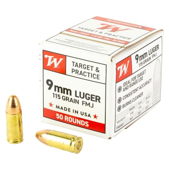 Winchester USA Target 9mm 115gr FMJ Ammo