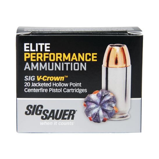 Sig Sauer 45 Auto/acp 185gr Jhp V-crown Elite Performance Ammunition 20rds