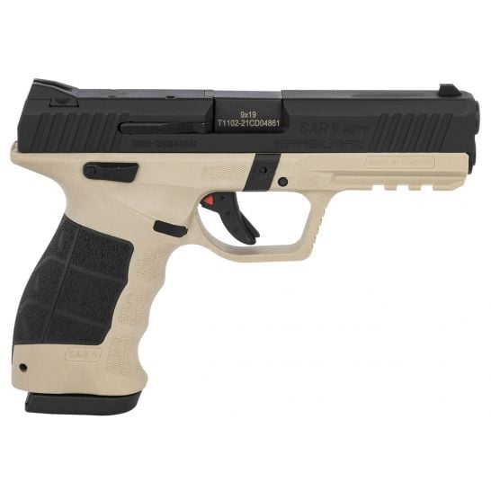 Sar Usa Sar9 Mete Safari 9mm Pistol, Tan/black