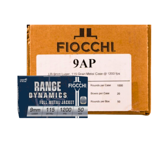 Fiocchi 9mm 115gr Fmj Round Case