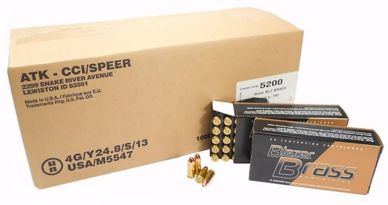 CCI Blazer Brass 9mm 115gr FMJ Ammo