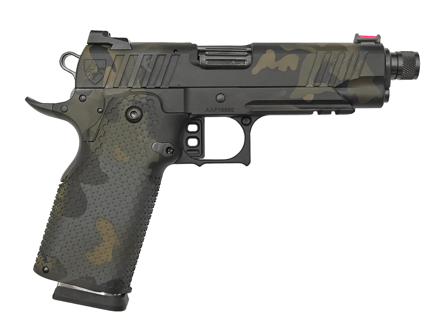 Alpha American Aaf3 9mm 1911 With 5' Threaded Barrel, Night Ops Multicam Finish, And Optics Cut