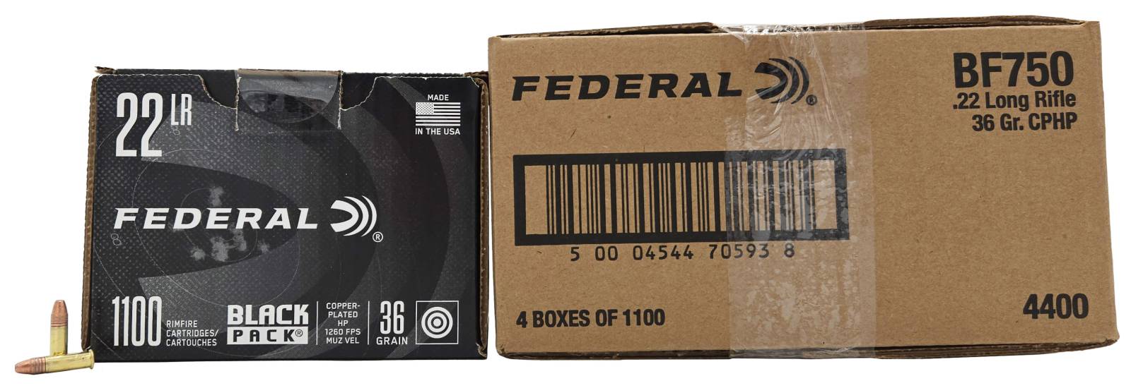 Federal 22 LR 36 Grain Copper Plated Hollow Point