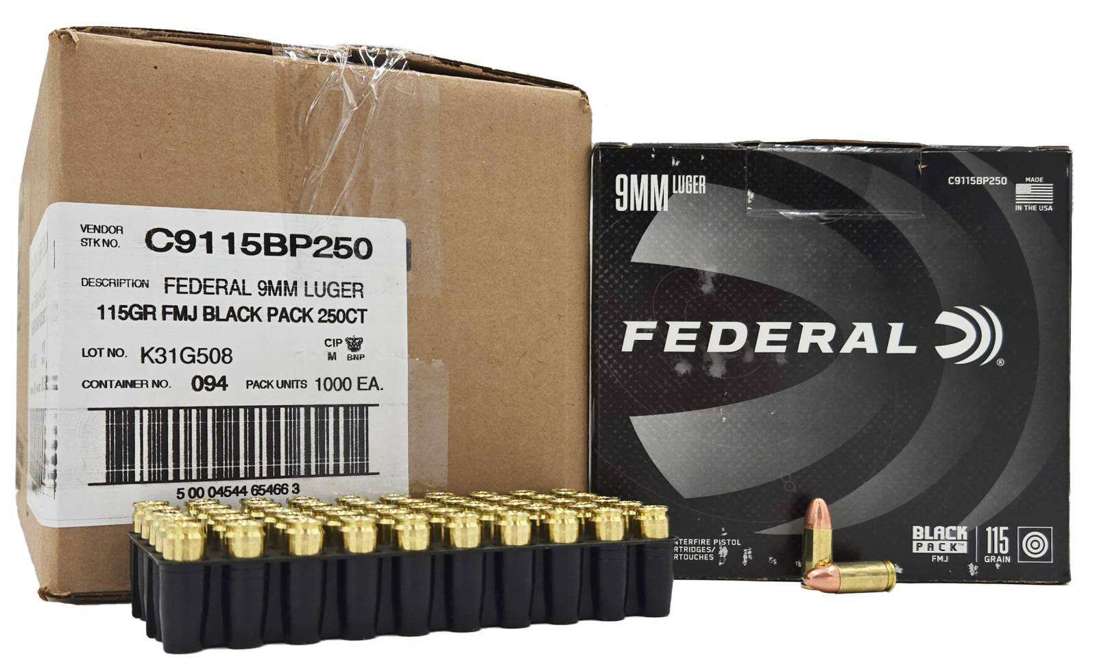 Federal Black Pack 9mm Luger 115gr FMJ