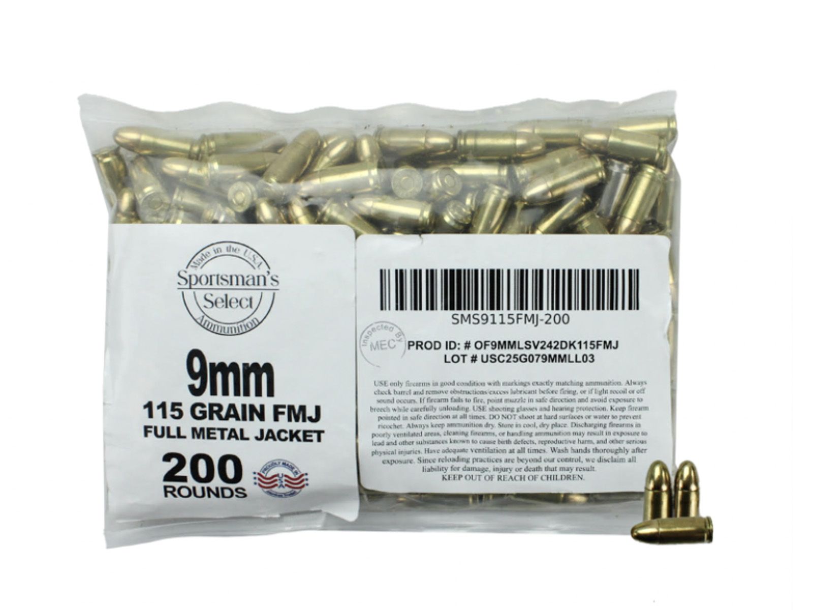 Sportsman's Select 9mm 115 Gr FMJ