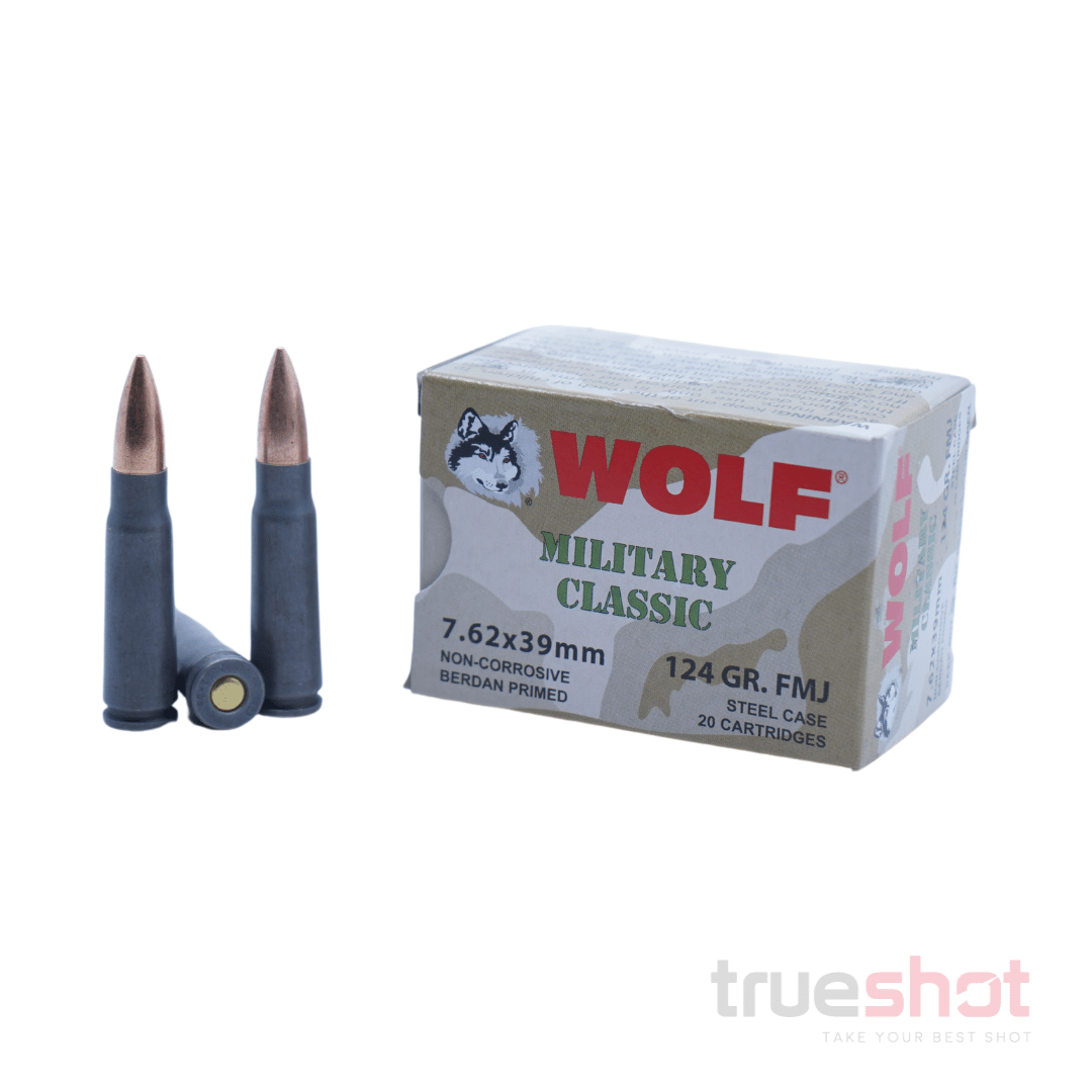 Wolf 7.62x39 124 Grain FMJ Steel Case