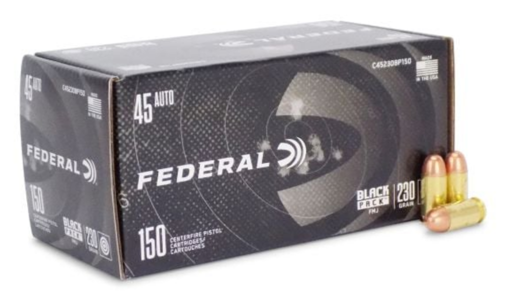 Federal Black Pack 45 ACP 230 Grain Full Metal Jacket