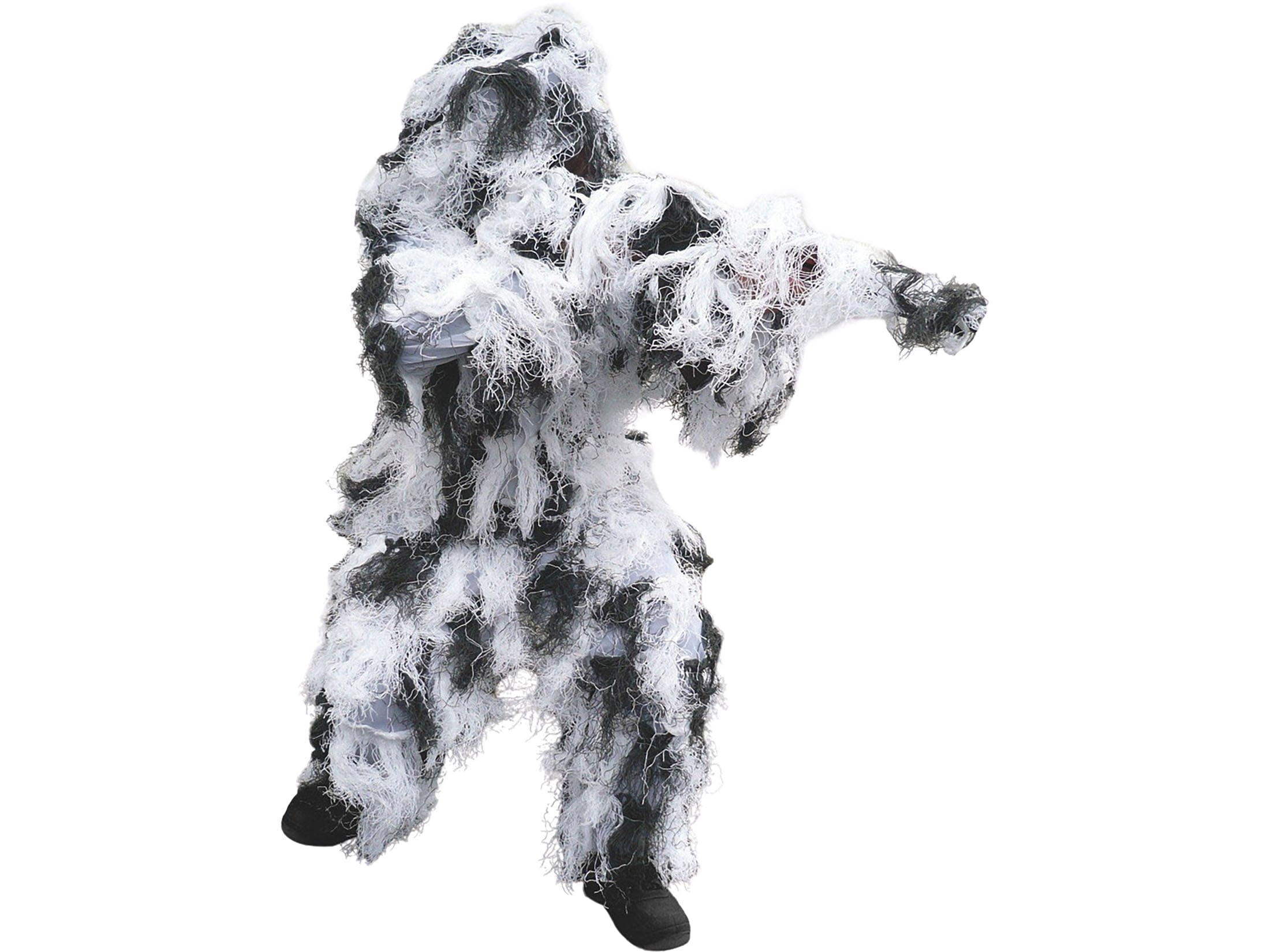 Mil-tec Men's 4-Piece Ghillie Suit Snow Camo
