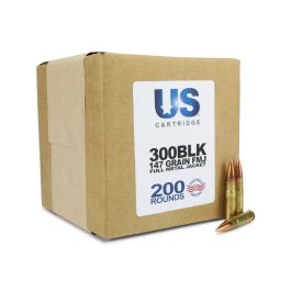 US Cartridge 300 Blackout 147 Grain FMJ