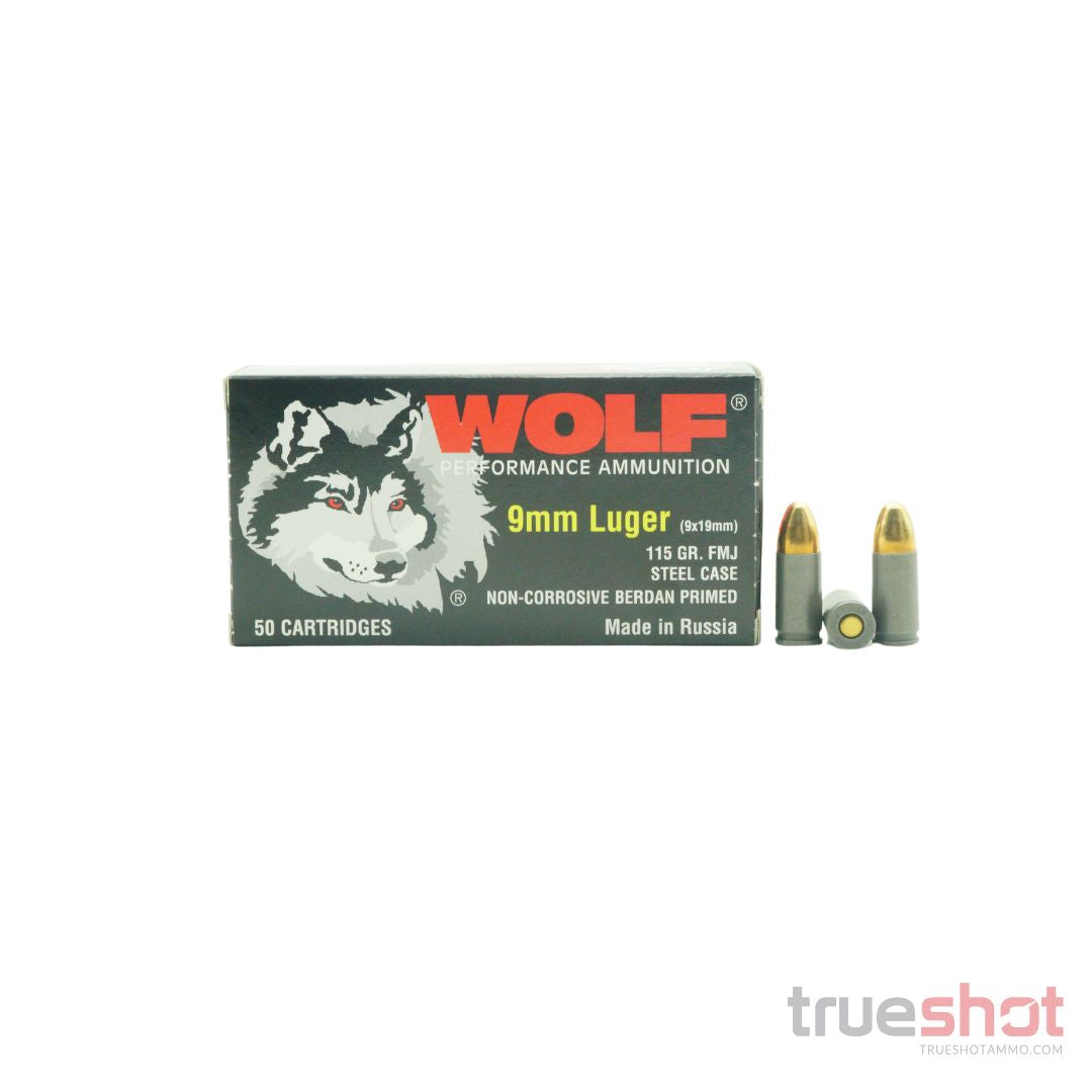 Wolf 9mm 115 Grain FMJ