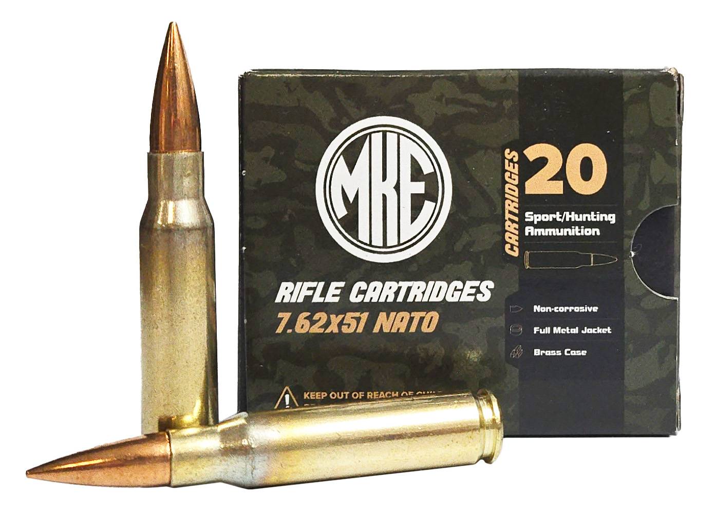 Mke 7.62x51mm NATO 147Gr FMJ Brass Ammunition
