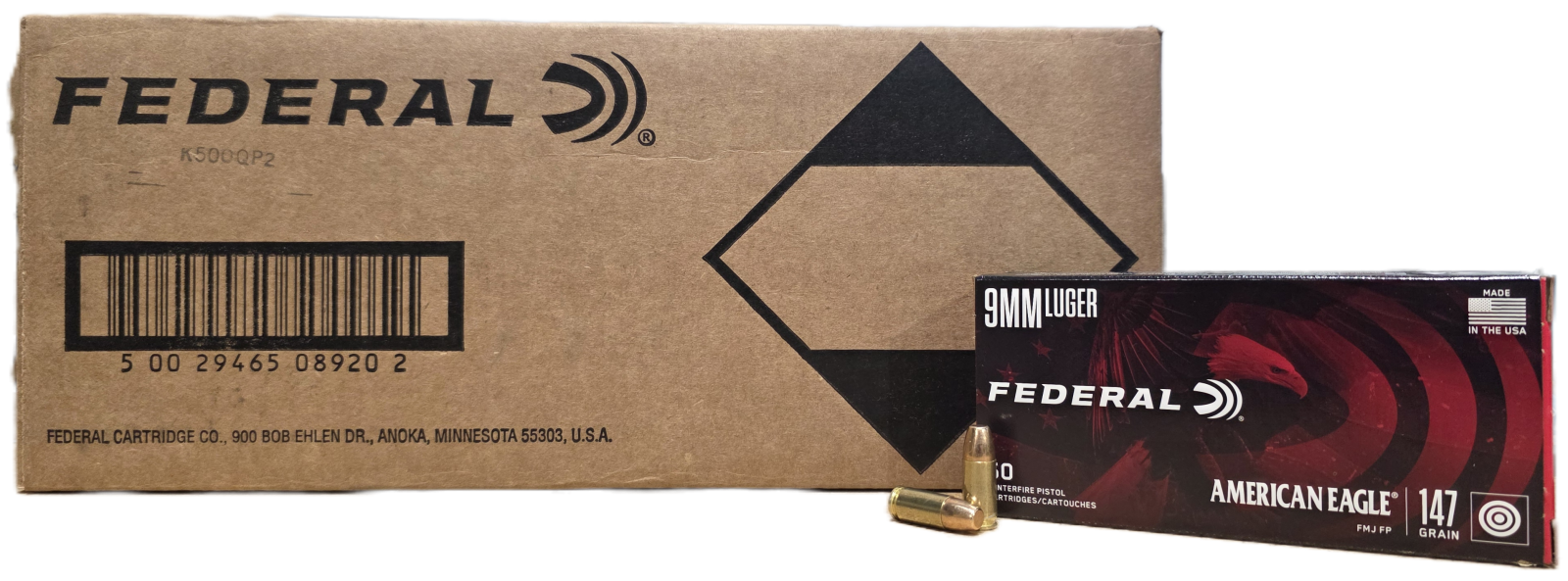 Federal American Eagle 9mm 147gr FMJ Subsonic