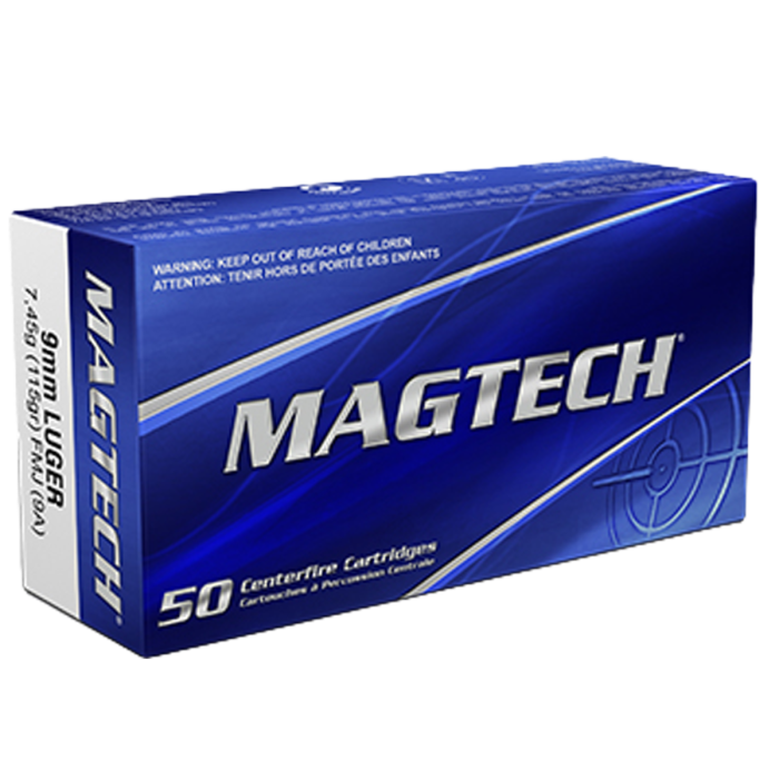 Magtech 9mm Luger 115gr FMJ Ammo