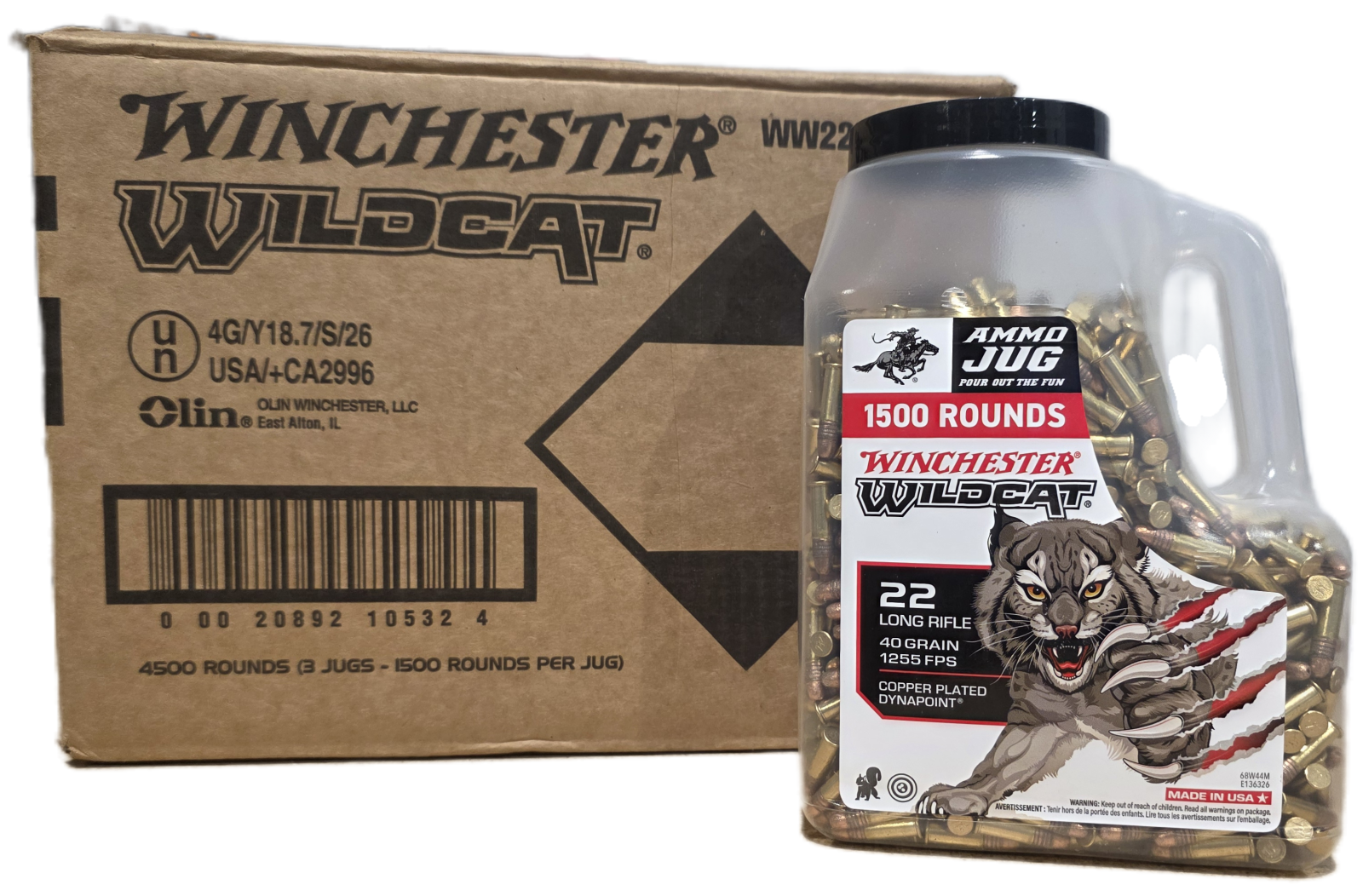 Winchester Wildcat .22 LR 40gr Copper Plated Dynapoint Ammo