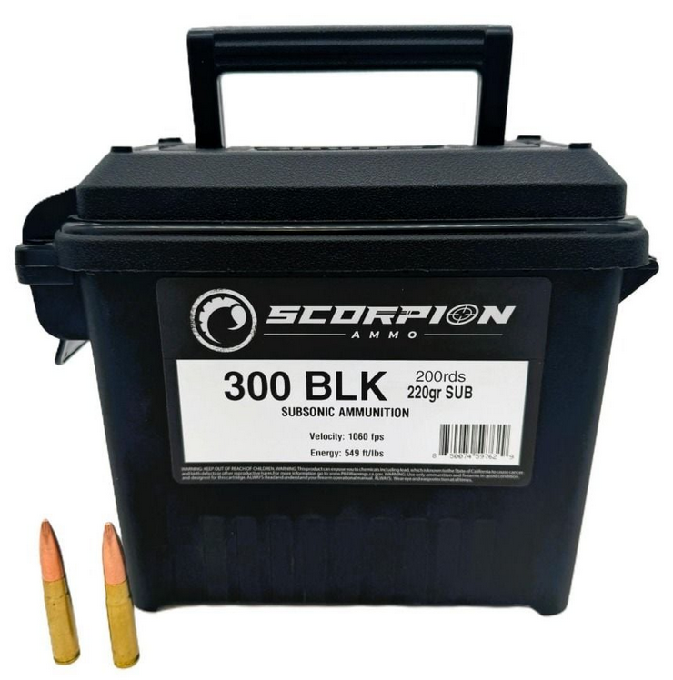 Scorpion .300 BLK 220gr Subsonic 200rd Can