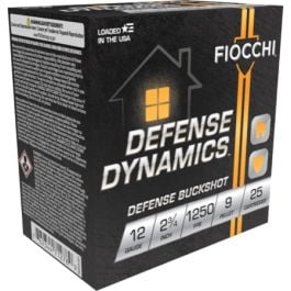 Fiocchi Defense Dynamics 12GA 2.75\" Buckshot 25rds 9 Pellet"