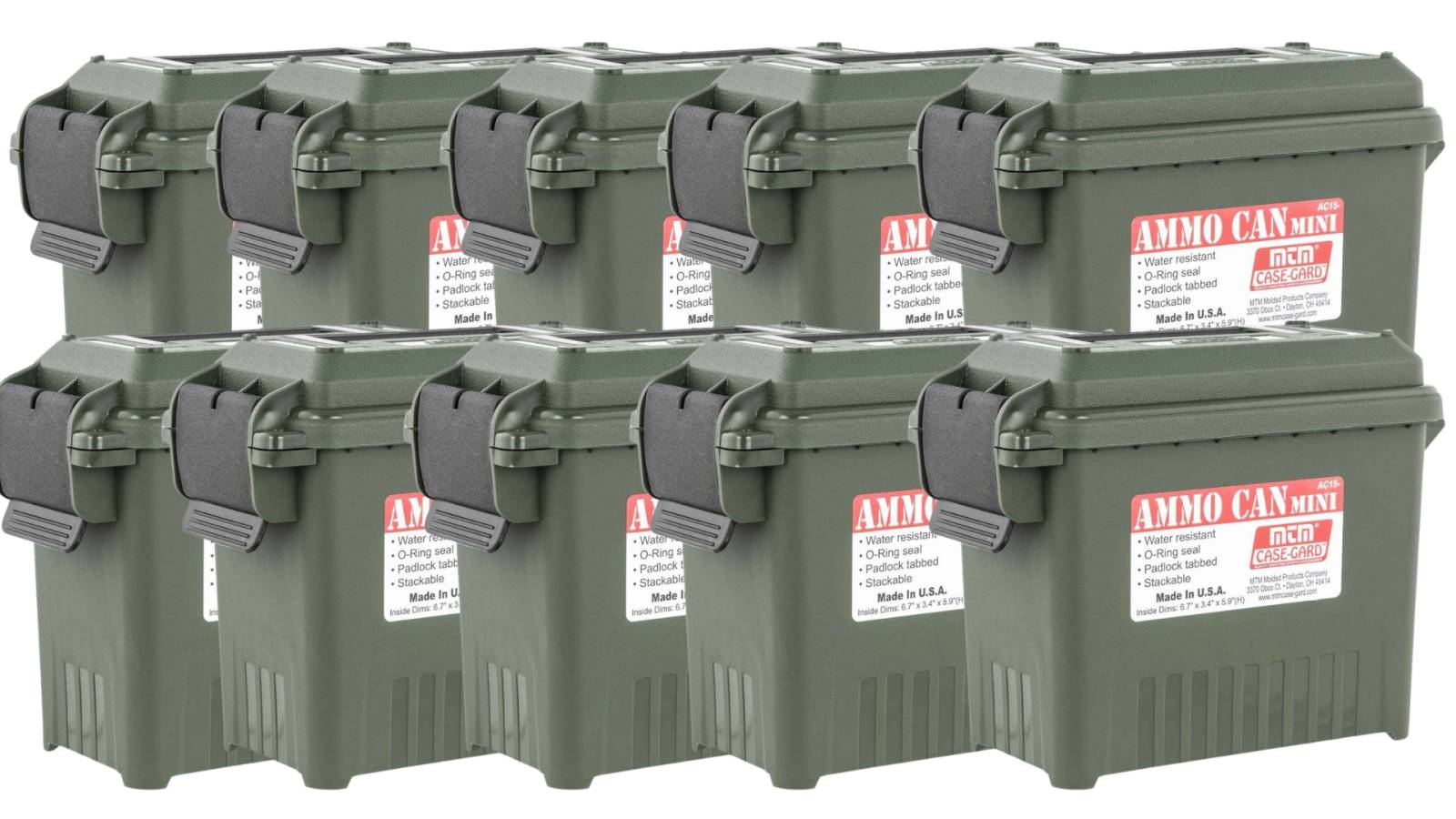 MTM AC15-11 Mini Ammo Can 30 Cal Forest Green 10 Pack