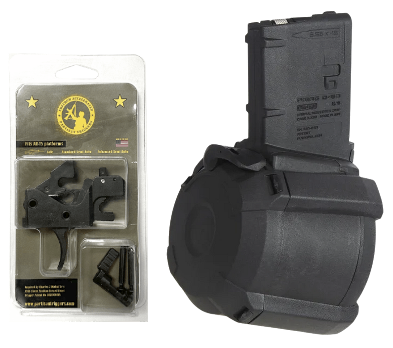 Partisan Triggers Disruptor AR-15 Forced Reset Trigger + Magpul PMAG D-60 Drum