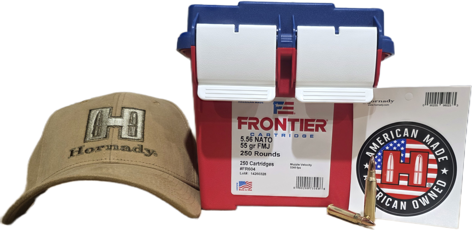 Hornady Frontier 250th Anniversary 5.56 55gr FMJ 250rd Ammo Can