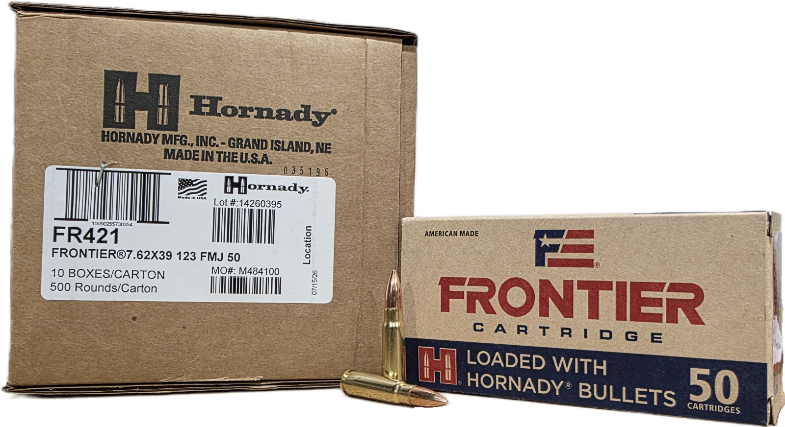 Hornady Frontier 7.62x39mm 123gr FMJ 500rd Case
