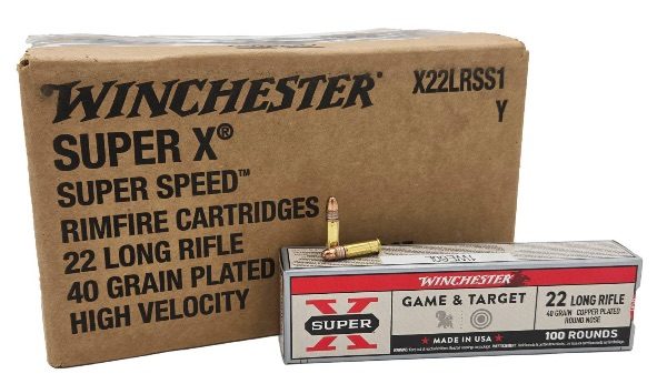 WINCHESTER SUPER-X 22 LR 40 GR COPPER PLATED ROUND NOSE AMMO