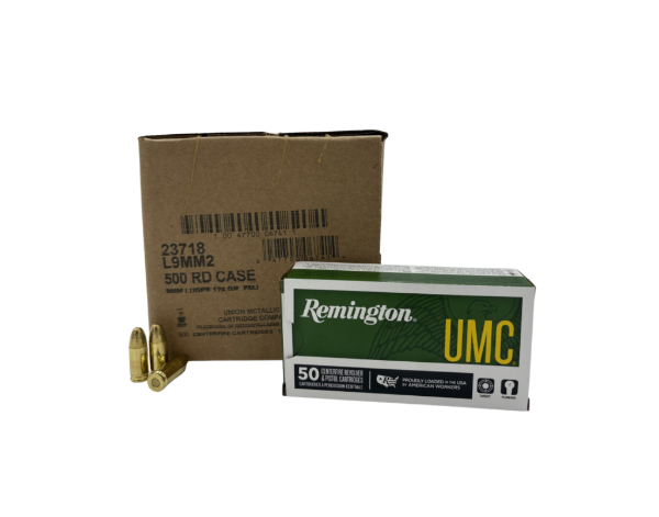 Remington Ammunition UMC 9mm 124 GR Full Metal Jacket 500RD Case
