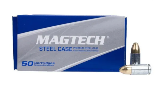 Magtech 9mm 115gr Fmj Steel Case Ammo
